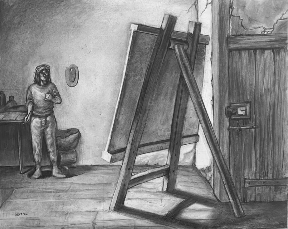 CHARCOAL ON MATBOARD